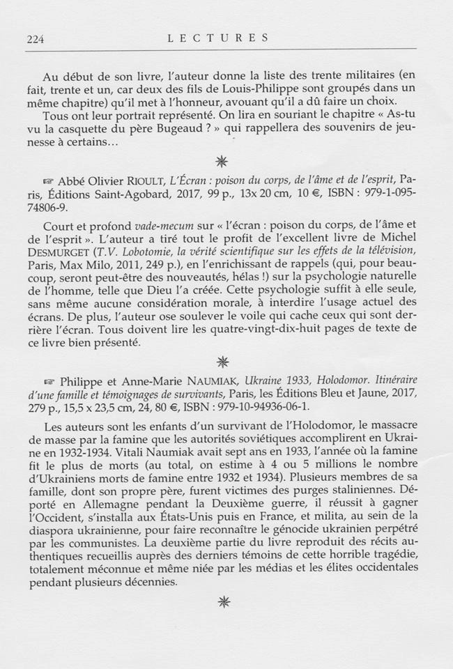 You are currently viewing Recension dans la revue “Le sel de la terre” du livre Ukraine 1933, Holodomor de Philippe et Anne-Marie Naumiak.
