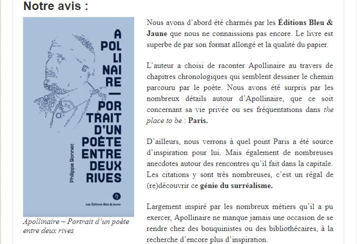 Livre : Apollinaire, Portrait d’un poète entre deux rives (France net infos) 1 You are currently viewing Livre : Apollinaire, Portrait d’un poète entre deux rives (France net infos)
