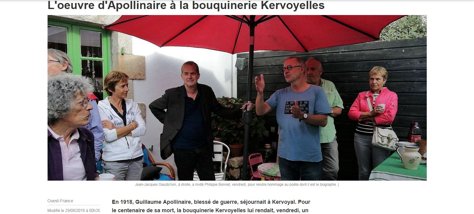 You are currently viewing L’œuvre de Guillaume Apollinaire à la bouquinerie Kervoyelles (Ouest-France)