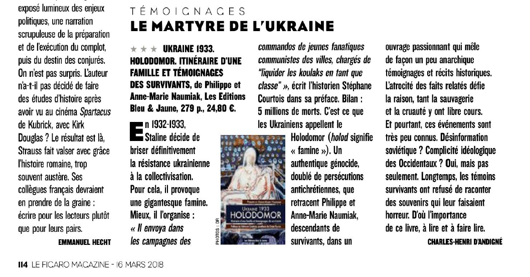 You are currently viewing Le martyre de l’Ukraine (par Charles-Henri d’Andigné, le Figaro Magazine)