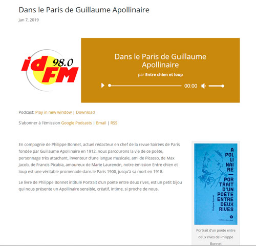 Philippe BONNET était l'invité de l'émission « Entre chien et loup » (RADIO idFM) 1 You are currently viewing Philippe BONNET était l’invité de l’émission « Entre chien et loup » (RADIO idFM)