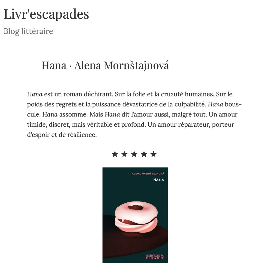 Livrescapades - Hana d'Alena Mornštajnová 1 You are currently viewing Livrescapades – Hana d’Alena Mornštajnová